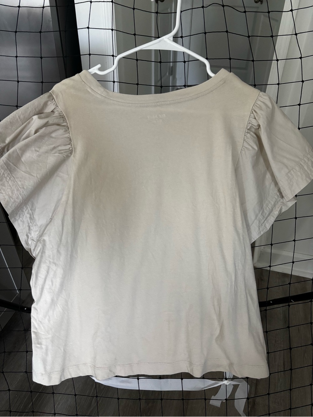 Old Navy Cream Puff Sleeve Short Sleeve Tee